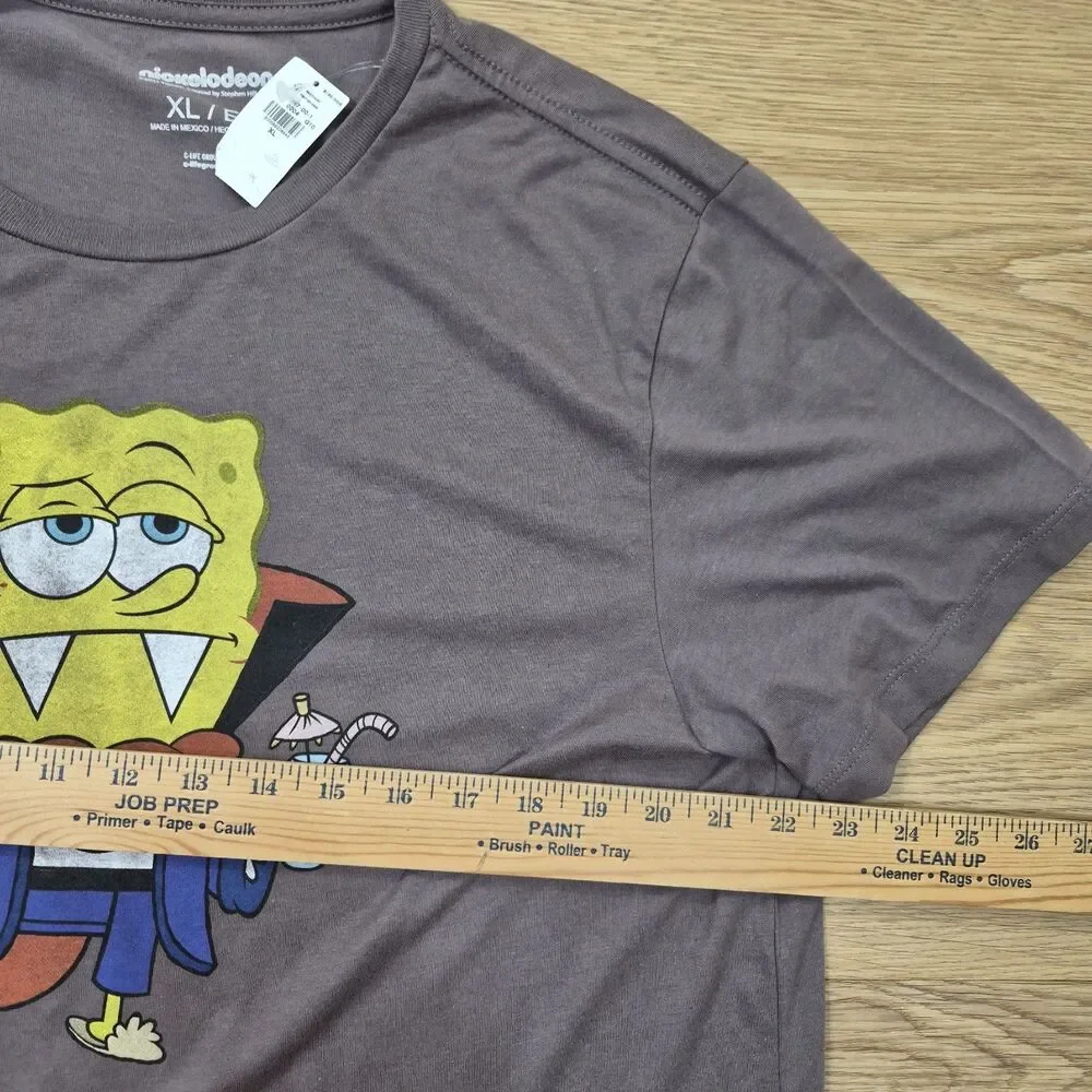 SpongeBob SQUAREPANTS Adult T-Shirt Nickelodeon Mens XL Cocktail Drink Print NEW - Picture 8 of 10
